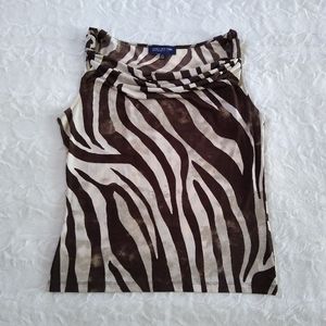 Jones New York Zebra Print Top